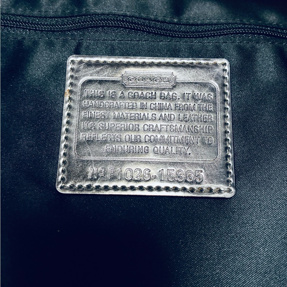 Coach Poppy Y2K Black Canvas with Silver Lurex Threading Accents XL Shoulder Bag - Picture 6 of 8